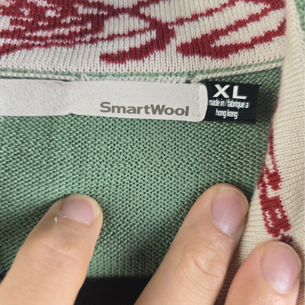 Smartwool Pullover Women's XL Green Merino Wool Sweater 1/4 Zip - Picture 4 of 10